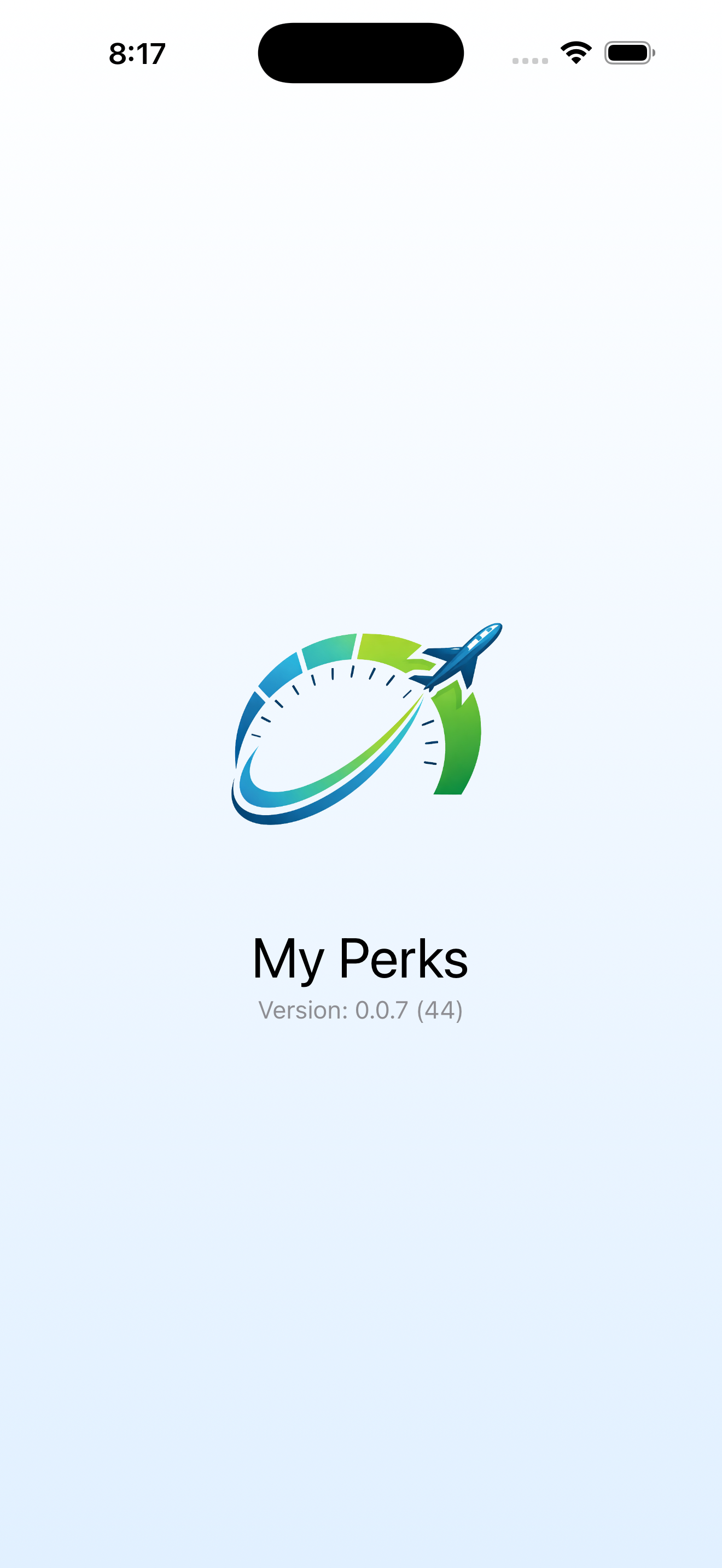 Screenshot of the My Perks Splash page